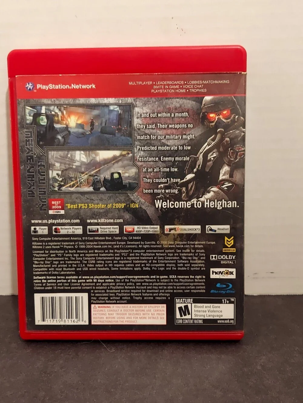 Killzone 2 Sony Playstation 3 PS3 Complete Kill Zone 2 Ps3 Kill Zone 2 Ps3 Cib